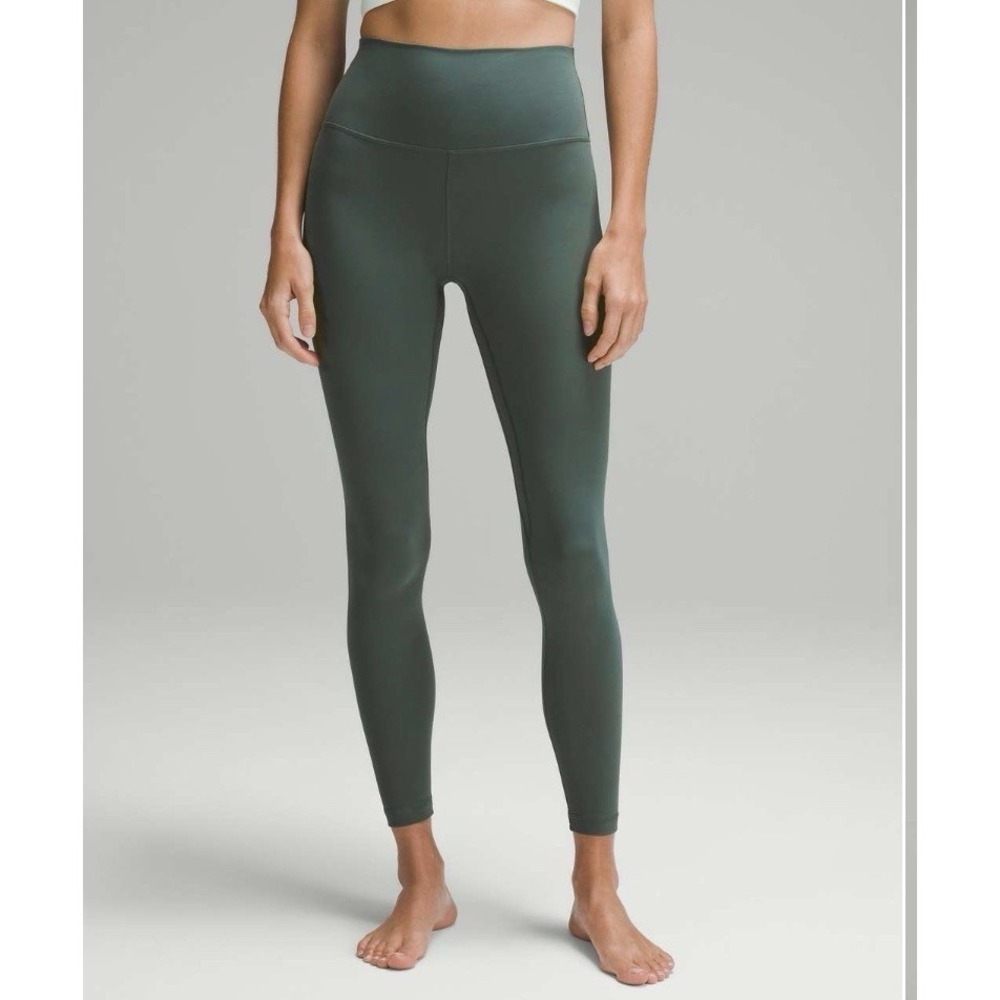 Lululemon Align High Rise Pant 28" Size 6 Dark Forest Green Nulu Excellent
